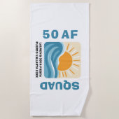Serviette De Plage Sunset Beach 50 AF Crew Jolie Anniversaire (Devant)