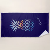 Serviette De Plage Sunset Beach Ananas Vacances sur mesure (Devant)