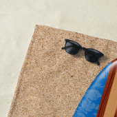 Serviette De Plage Sunset Beach Hawaiian Faux Wood Surf - Blue (En situation)