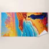 Serviette De Plage Sunset Beach Solitude Design de sérénité (Devant)