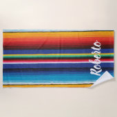 Serviette De Plage Sunset Beach Surfing Nom personnalisé (Devant)