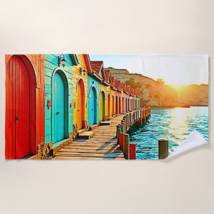 Serviette De Plage Sunset Bliss : Hues Balnéaires
