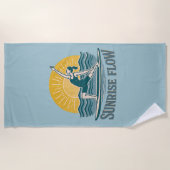 Serviette De Plage SUP Sunrise Flow Paddleboard Yoga | Blue Graphic (Devant)