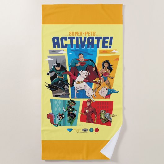 Serviette De Plage Super-Animaux & Justice League - Activez ! (Devant)
