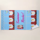 Serviette De Plage Super Cute Retro Diner Amusants Cinquante Design (Devant)