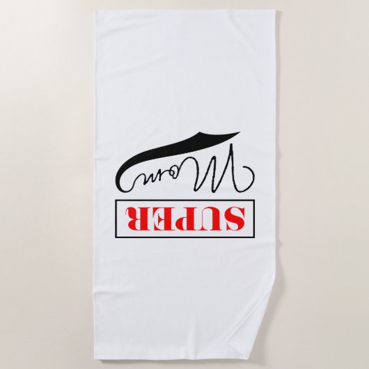 Serviette De Plage Super Maman (Devant)
