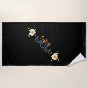 Serviette De Plage Super MOM Fleur