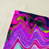 Serviette De Plage Super Retro Abstrait Magenta Rainbow Swirl (En situation)