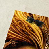 Serviette De Plage Superbe Lion d'Or (En situation)