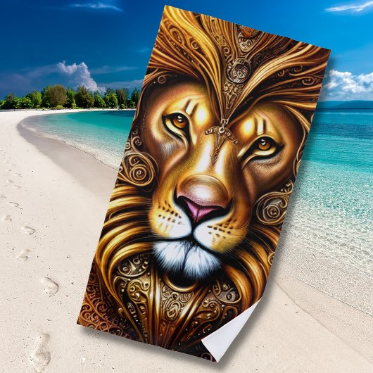Serviette De Plage Superbe Lion d'Or