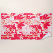 Serviette De Plage Superbe motif de camouflage rose (Devant)