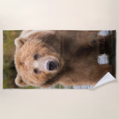Serviette De Plage Superbe ours brun kodiak (Devant)