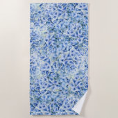 Serviette De Plage Superbes hydrangées bleues - motif floral (Devant)