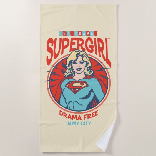 Serviette De Plage Supergirl Drame Gratuit Dans Ma Ville (Devant)