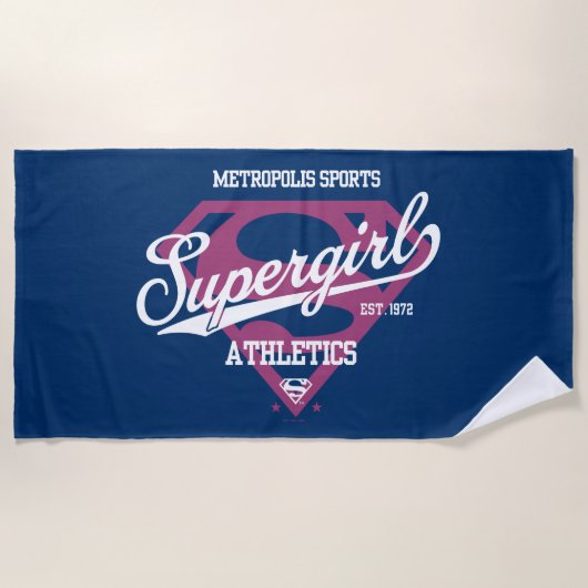 Serviette De Plage Supergirl Metropolis Sports Athlétisme Graphique (Devant)