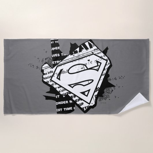 Serviette De Plage Supergirl Newsprint S-Shield (Devant)