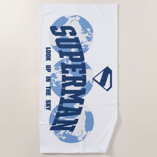 Serviette De Plage Superman dans le monde (Devant)