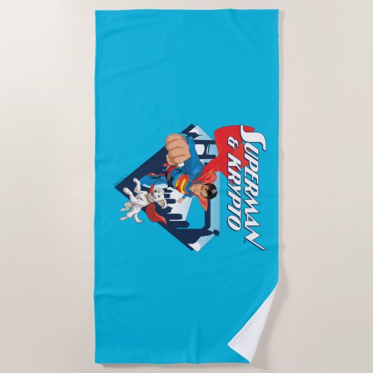 Serviette De Plage Superman & Krypto Soar (Devant)