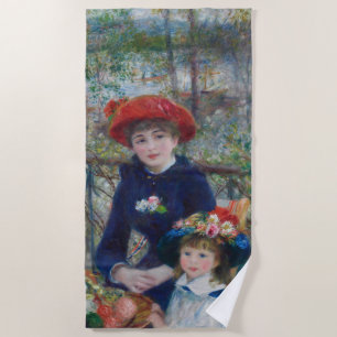Serviette De Plage Sur la terrasse, portrait impressionniste, Renoir