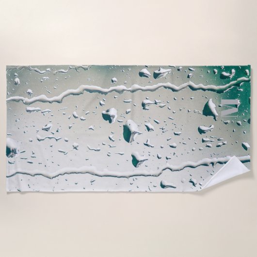 Serviette De Plage Sur-mesure Monogramme Blanc Raindrops Enterrement  (Devant)