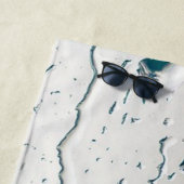 Serviette De Plage Sur-mesure Monogramme Blanc Raindrops Enterrement  (En situation)