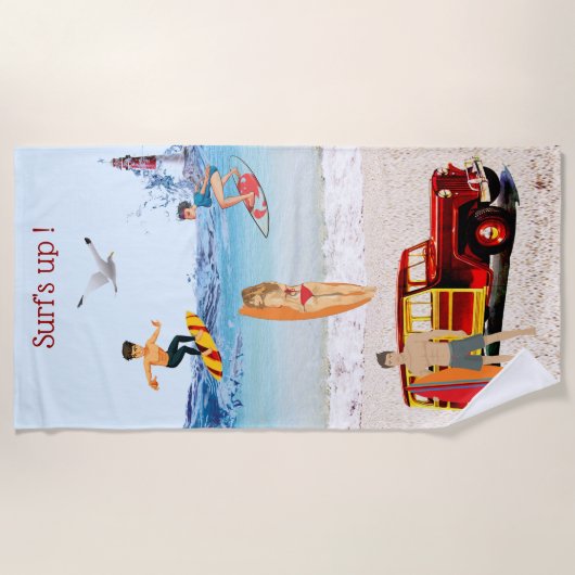 Serviette De Plage Surf ! (Devant)