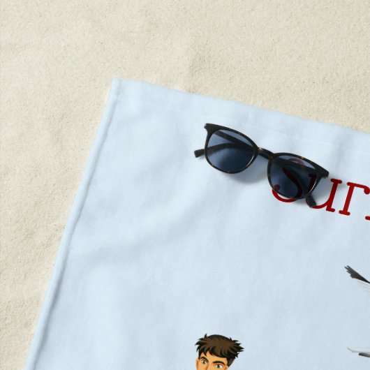 Serviette De Plage Surf ! (En situation)