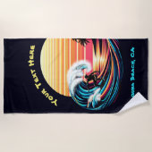Serviette De Plage Surf au coucher du soleil (Devant)
