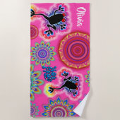 Serviette De Plage Surf chaud psychédélique de grenouille de (Devant)