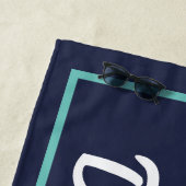 Serviette De Plage Surf cheveux ne se soucient pas Marine et Turquois (En situation)