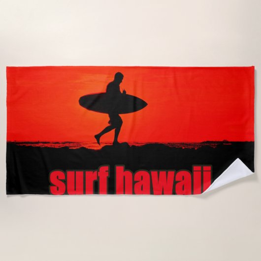 Serviette De Plage surf hawaï (Devant)