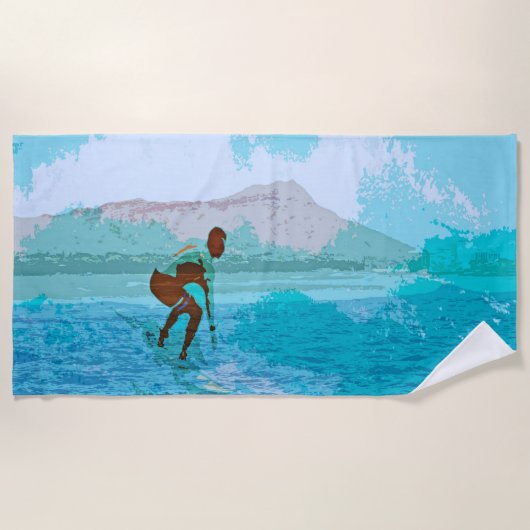 Serviette De Plage surf hawaï (Devant)