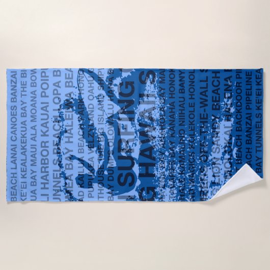 Serviette De Plage Surf Hawaii Cutback Hawaii Surfer Hawaiien (Devant)