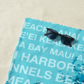 Serviette De Plage Surf Hawaii Green Room Hawaiian Surfer (En situation)