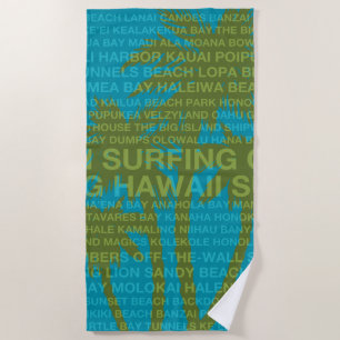 Serviette De Plage Surf Hawaii Palm Trees Hawaiian Tropical