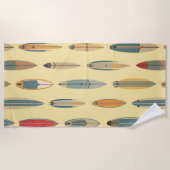 Serviette De Plage Surf Life | Impression de planche de surf côtière (Devant)