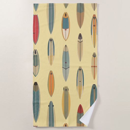 Serviette De Plage Surf Life | Impression de planche de surf côtière (Devant)