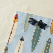 Serviette De Plage Surf Life Retro Coast Blue Surfboard Print Graphic (En situation)
