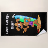 Serviette De Plage Surf moderne Live Laugh (Devant)