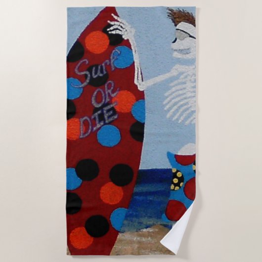 serviette de plage surf ou die (Devant)