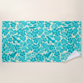 Serviette De Plage Surf Pareau Hawaiian Hibiscus Aloha - Turquoise (Devant)