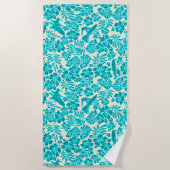 Serviette De Plage Surf Pareau Hawaiian Hibiscus Aloha - Turquoise (Devant)