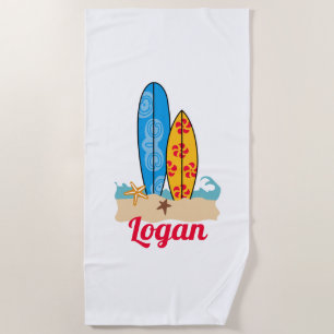 Serviette De Plage Surf personnalisé