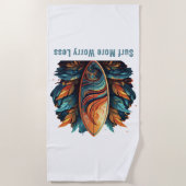 Serviette De Plage Surf Plus De Souci Moins (Devant)