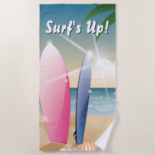 Serviette De Plage Surf Surfboards sur la plage