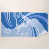 Serviette De Plage Surf tropical bleu (Devant)