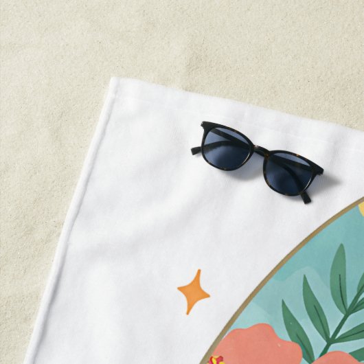Serviette De Plage Surf tropical - Hibiscus Dreams (En situation)