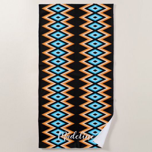 Serviette De Plage Surf Tropical Modern Summer Nom personnalisé (Devant)