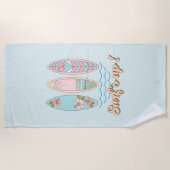 Serviette De Plage Surf Up Surfboards Beach Life Tropical Retro (Devant)