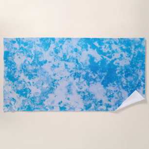 Serviette De Plage Surface de la planète de glace bleue et blanche